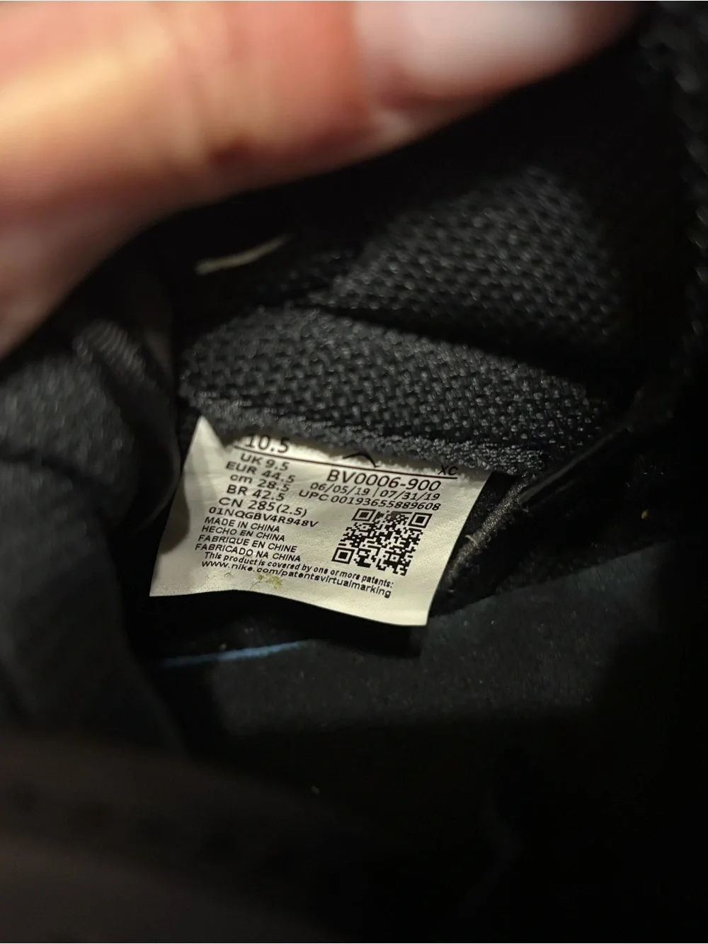 Jordan Black High-Top Sneakers with FEAR Tag
